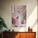 Cherry Blossom Bedroom Canvas Print Light Pink Wall Art Feminine Cozy Decor Floral Home Bedroom Accent Japanese Inspired Artwork