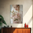 Blush Bride Art Framed Canvas Print Romantic Wedding Artwork Feminine Wall Art Pastel Bedroom Decor Unique Gift Idea Bridal Art