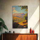 Rustic Mountain Landscape Framed Canvas Print Southwest Wall Art Above Sofa Rustic Decor Gift Idea Living Room Art Landscape Painting