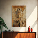 Serene Angel Sculpture Framed Canvas Print Angels Wall Art Rustic Wall Art Therapy Art Sacred Peaceful  Art Living Room Décor