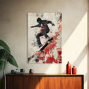 Energetic Skater Canvas Print with Urban Graffiti Wall Art and Bold Street Style Decor, Perfect for Living Room Accent Walls