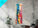 Abstract Yarn, geometric wall art, colorful painting, textured art, boho art, pink orange wall art, Canvas Print