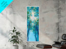 Canopy Trees, birch tree painting, botanical prints, nature wall art, green wall art, vertical wall art, Framed Canvas Print, above bed art