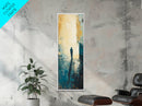 Lone Figure, Dark Romance Painting, Moody Art, Extra Wide Art, Wabi Sabi Art, Vintage Christmas, Framed Canvas Print