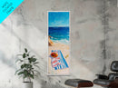 Seaside Picnic, Summer Vibes, Coastal Painting, Nautical Decor, Beach House Art, Food Review Kitchen Art, Framed Canvas Print