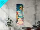 Beach Path, palm tree painting, coastal painting, nautical decor, tropical beach house art, above bed wall art, Canvas Print