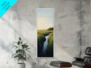 Marsh landscape, marsh painting, coastal decor, framed canvas print, extra wide art, original painting, above couch art