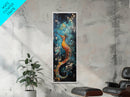 Fantasy Sea Creature, koi fish painting, moody art, whimsical art, wabi sabi art, framed canvas print, vertical wall art