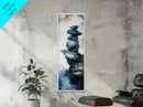Stacked Rocks, wabi sabi art, zen wall art, minimalist art, sacred geometry wall art, framed canvas print, vertical wall art