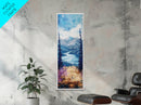 Mountain River, landscape painting, lake Tahoe art, pine tree art, rustic wall art, framed canvas print, extra wide art