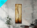 Minimalist Tree, birch tree painting, rustic wall art, farmhouse art, wabi sabi wall art, framed canvas print, vertical wall art