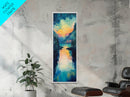 Moody Landscape Art, Sunset Painting, Smoky Mountain Art, Rustic Wall Art, Blue and Green Wall Art, Framed Canvas Print, Gift Idea