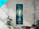 Forest Path, pine tree art, wabi sabi wall art, rustic decor, landscape painting, tall narrow art, green wall art, canvas print