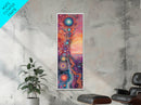 Cosmic Swirls, sacred geometry wall art, pink abstract art, brain art, therapy art, pink orange wall art, vertical wall art, canvas print