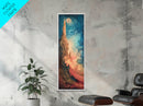 Fantasy Moon, Ozymandias art, dark romance painting, moon oil painting, moody art, framed canvas print, tall skinny art