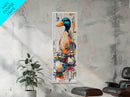 Whimsical Ducks, bird art, farmhouse art, framed canvas print, colorful animal painting, rustic wall art, above couch art