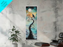 Raven Moon, dark angels wall art, framed canvas print, moody art, witch painting, gothic art, above bed wall art, celestial painting