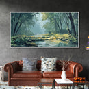Misty Forest, Moody Art, Therapy Art, Joshua Tree Art, Landscape Painting, Wabi Sabi Wall Art, Nature Art, Framed Canvas Print