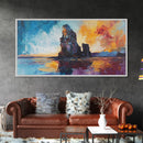 Dramatic Seascape, Framed Canvas Print, nautical painting, seascape painting, coastal decor, painting Morro Bay, extra wide art