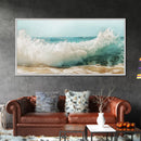 Ocean Wave, Beach Splash, Panoramic Art, Framed Canvas Print, Surf Wall Art, Nautical Decor, Coastal Wall Art, Extra Wide Art