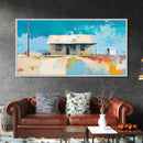 Desert House Art, southwest wall art, rustic decor, boho art, farmhouse art, coastal painting, framed canvas print
