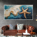 Starfish Painting, Coastal Wall Art, Ocean Art, Framed Canvas Print, Nautical Decor, Beach House Art, Blue and Green Wall Art