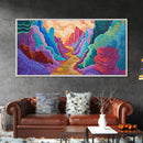 Vibrant canyon, abstract rocks, Canvas Print, mountain painting, southwest wall art, extra wide art, geometric wall art