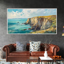 Ireland Painting, Coastal Cliffs, Ocean Landscape, Canvas Print, Nautical Wall Art, Coastal Landscape Art, Above Couch Art