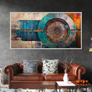 Industrial Vault, Steampunk Wall Art, Mechanical Wall Art, Extra Wide Art, Horizontal Wall Art, Framed Canvas Print, Living Room Art, Moody Art