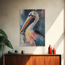 Pelican Portrait, bird art, coastal decor, nautical wall art, beach house painting, wildlife painting, rustic art, canvas print