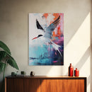 Soaring Bird Framed Canvas Print Coastal Wall Art, Seabird Painting, Ocean Blue Decor, Modern Minimalist Art, Vibrant Nature Artwork
