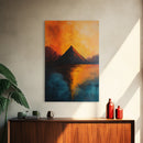 Volcano Eruption Landscape Framed Canvas Print Fiery Nature Wall Art Dramatic Sunset Mountain Scene Living Room Statement Piece