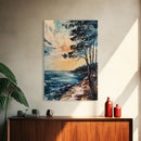 Sunset Seaside Painting Canvas Print | Coastal Wall Art | Ocean Sunset Decor | Beach House Art | Relaxing Landscape Artwork