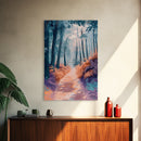 Enchanted Forest Path Framed Canvas Print | Mystical Woodland Art | Fantasy Landscape Painting | Nature Lover Wall Decor