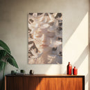 Ethereal White Dove Art Framed Canvas Print - Surreal Dreamy Wall Art, Minimalist Angelic Decor, Bedroom Meditation Art, Boho Aesthetic