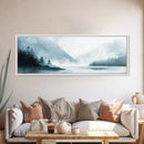 Mountain Mist Canvas Print Minimalist Nature Wall Art, Neutral Landscape Painting, Foggy Wilderness Decor, Modern Living Room Art
