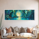 Magical Forest Lake Framed Canvas Print Fantasy Nature Wall Art Mystical Greenery Home Decor Living Room Office Gift