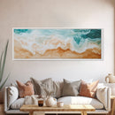 Coastal Beach Waves Painting, Serene Ocean Art, Abstract Shoreline Wall Decor, Neutral Beach House Decor, Modern Living Room Art