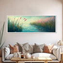 Tranquil Marsh Art Canvas Print Coastal Landscape Wall Decor Nature Inspired Painting Pastel Home Accent Bedroom or Bathroom Wall Art