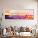 Grand Canyon Sunset Framed Canvas Print Southwest Landscape Wall Art, Desert Mountain Painting, Nature Inspired Home Decor, Rustic Art