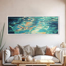 Reflective Water Painting Tranquil Blue Abstract Wall Art Fluid Ocean Surface Artwork Minimalist Modern Decor Bedroom