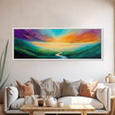 Vibrant Sky Journey Canvas Print, Colorful Sunrise Landscape, Abstract Nature Wall Art, Living Room Decor, Boho Dreamy Sunset Painting