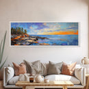 Sunset Coastal Escape Canvas Print, Scenic Ocean Landscape, Nature Wall Art, Beach House Decor, Vibrant Art, Living Room Art