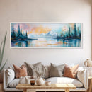 Mountain Lake, Sunset Reflection, Winter Scenery, Framed Canvas Print, Nature Wall Art, Cabin Decor, Home Art, Bedroom Decor
