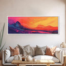 Sunset Mountains, Abstract Landscape, Canvas Print, Colorful Wall Art, Living Room Decor, Boho Art, Office Wall Art, Vibrant Painting