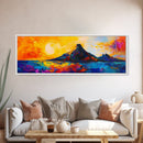 Fiery Sunset, Abstract Mountain, Canvas Print, Modern Landscape Art, Living Room Wall Decor, Bold Wall Art, Colorful Nature Art