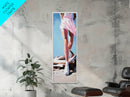 Pink Dress, Feminine Art, Coastal Wall Art, Framed Canvas Print, Fashion Illustration, Bedroom Wall Art, Chic Decor, Elegant Art
