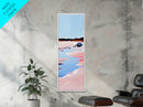 Seaside Landscape, Water Reflection, Abstract Art, Framed Canvas Print, Soft Pastel Colors, Modern Coastal Decor, Serene Wall Art