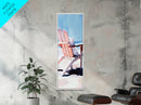 Adirondack Chair, Beachside Relaxation, Pink and Blue Art, Framed Canvas Print, Coastal Home Decor, Summer Vibes, Living Room Wall Art