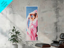 Woman Relaxing, Boho, Summer, Canvas Print, Sunlit Portrait Art, Feminine Wall Decor, Bedroom Artwork, Aesthetic Wall Art